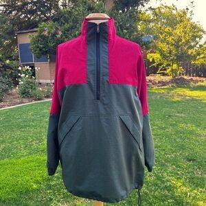 Vintage Windbreaker Color-Block Graph Pattern USA Size Large